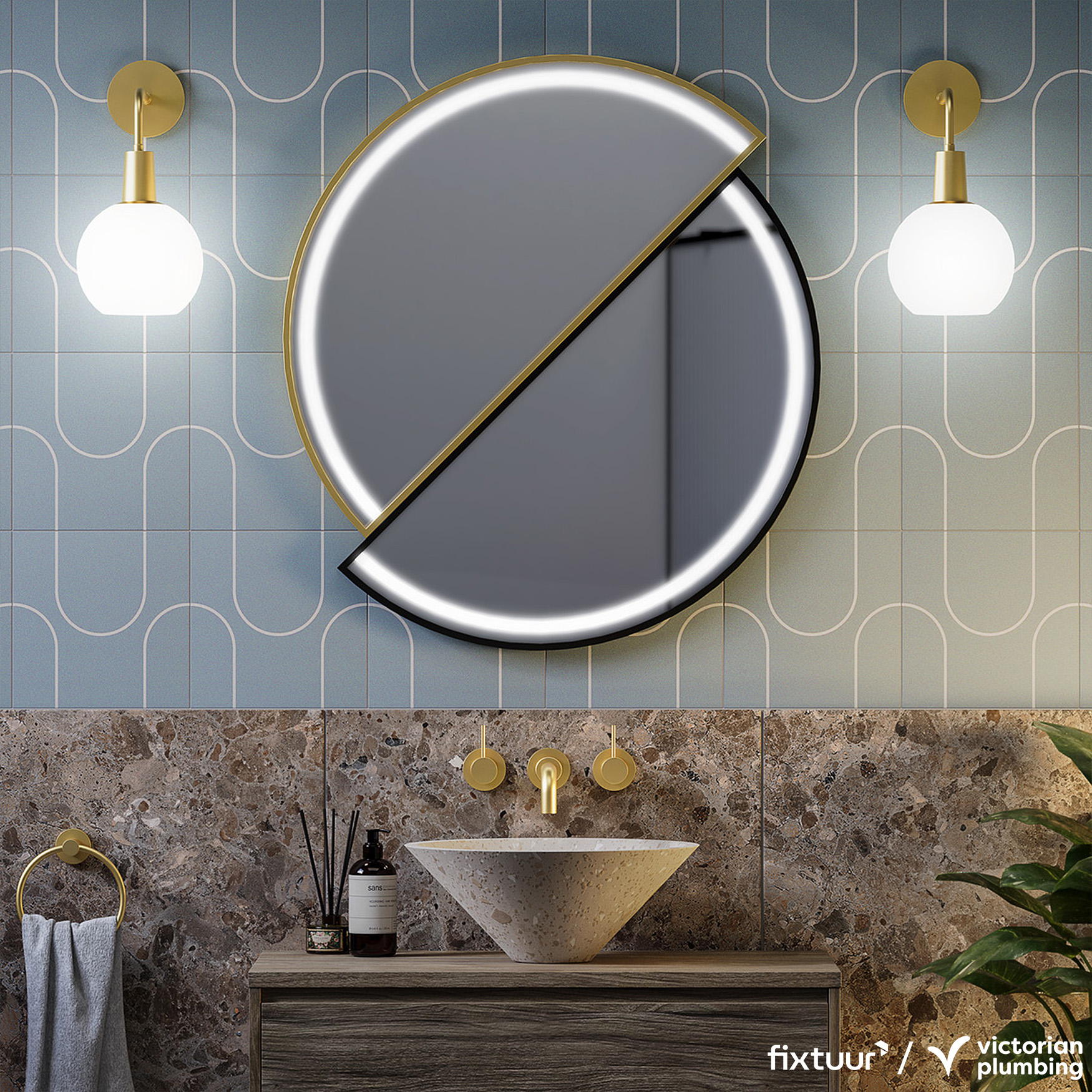 Fixtuur — Victorian Plumbing round mirror